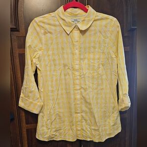 Yellow gingham button down